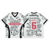 Y2K Vibrant Patchwork V-Neck Sport T-Shirt