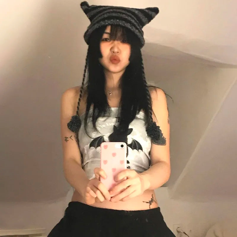 Y2K 이모걸 버니코어 튜브탑