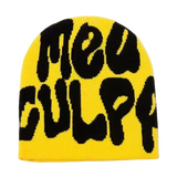 Knitted Letter Print Beanie