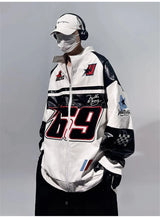 Streetwear Vintage PU Leather Race Jacket