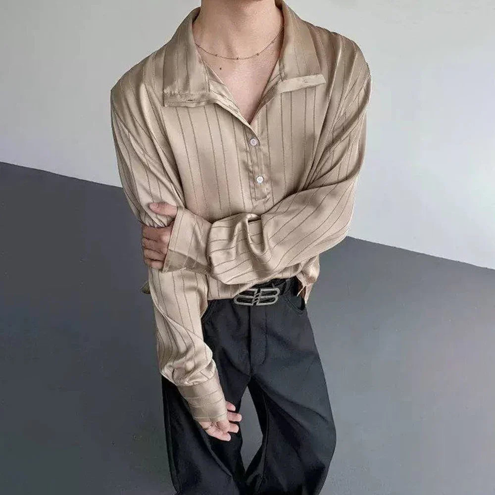 Breathable Solid Color Striped Long Sleeve T-Shirt