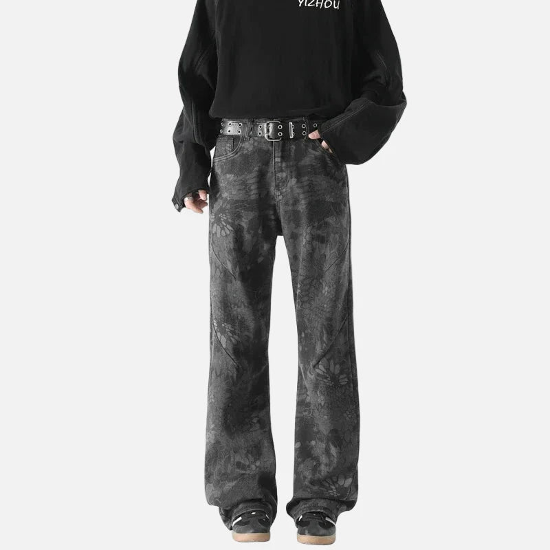 Graffiti Vintage Camouflage Baggy Jeans