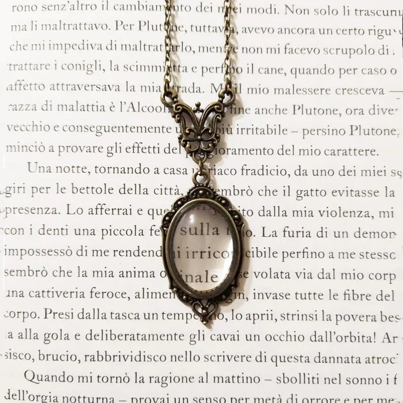 Gothic Vintage Magnifying Glass Pendant Necklace