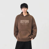 Cozy Winter Letter Print Kangaroo Hooded Sweater