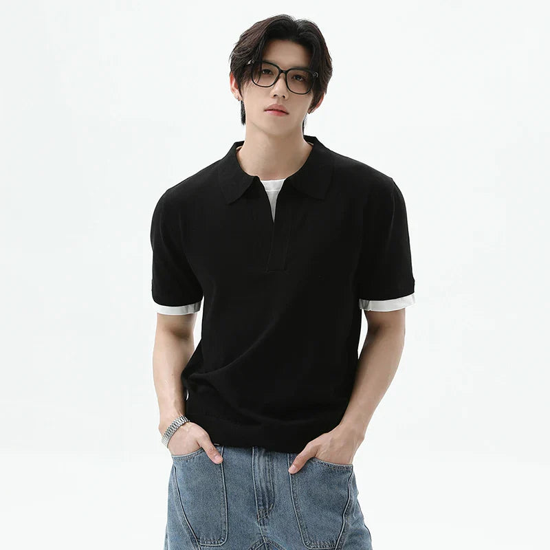 Cleanfit Polo-Shirt mit kontrastfarbenem Revers