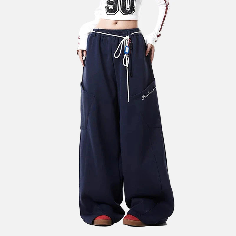 Comfortable Y2K Gothic Letter Print Oversized Sweatpants