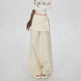 Vintage-Freizeithose mit Schnürung und hohem Bund