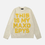 Streetwear Warm Letter Hip Hop Print Sweater