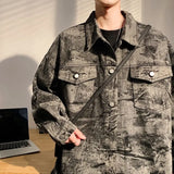 Streetwear Retro American Style Cargo Denim Jacket