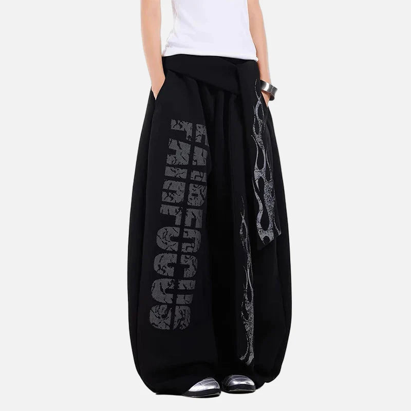 Streetwear Korean Style Wide Leg Sports Jogger