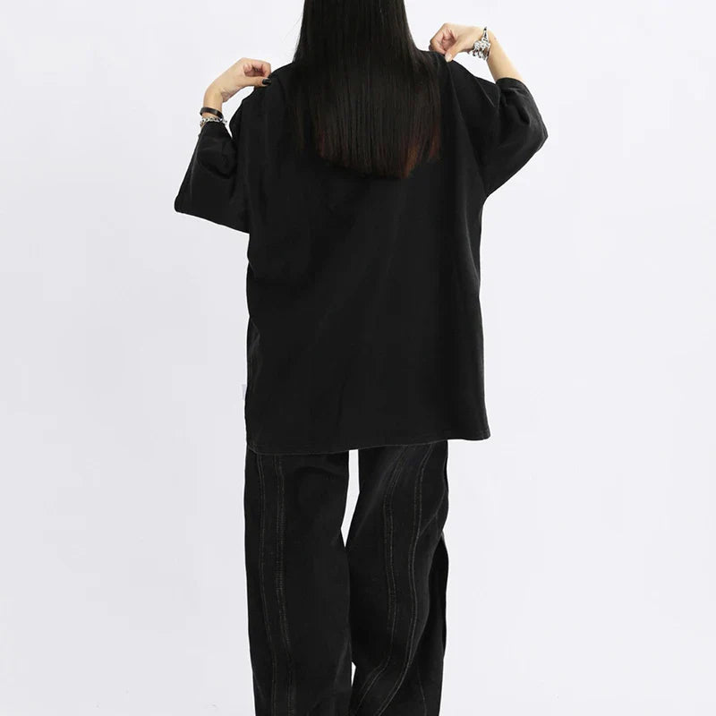 Women Retro American Style Oversized Portrait T-Shirt