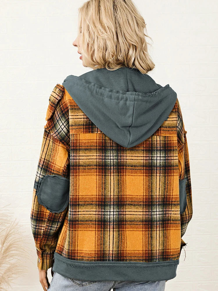 GypsyLady orange karierte Kapuzenjacke
