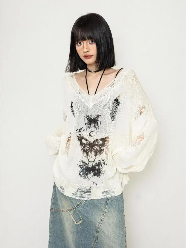 Cozy Hollow Knit Long Sleeve Sweater