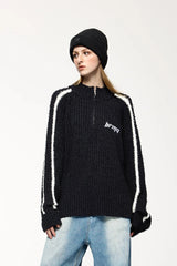 Textured Stripe Knitted Sweater