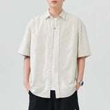 Chemise rayée à manches courtes, polyvalente et décontractée, style streetwear