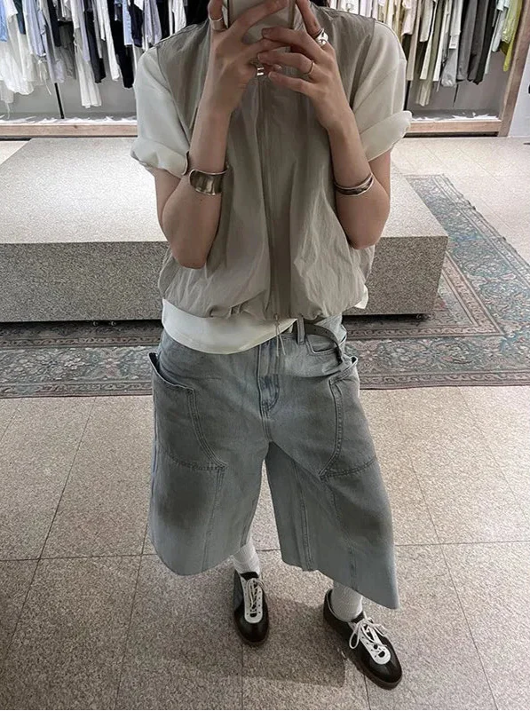 Streetwear Vintage American Style Loose Fit Denim Jorts