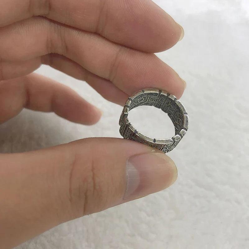 Retro Grass Pattern Punk Gothic Ring