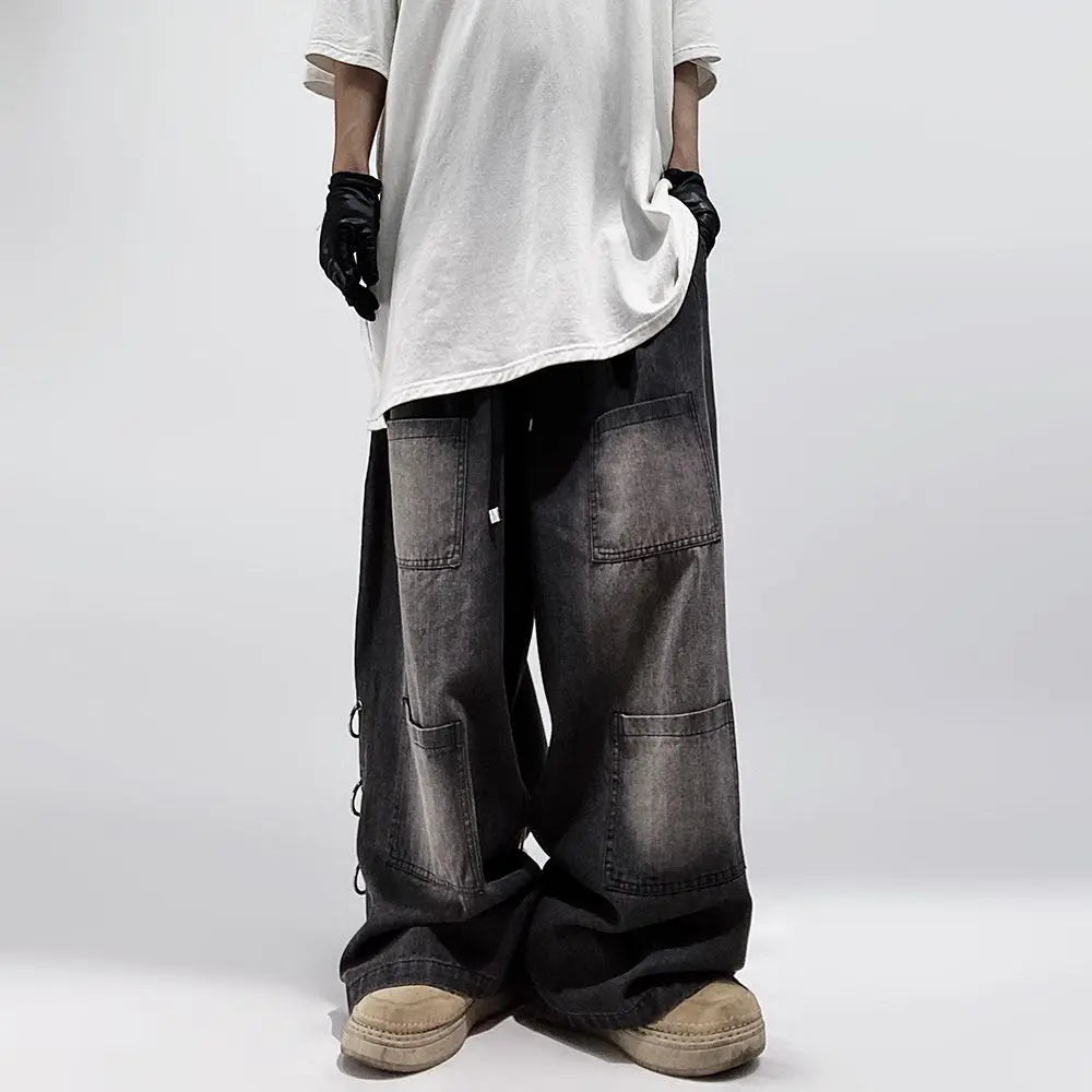 Retro Baggy Jeans im amerikanischen Stil mit weitem Bein