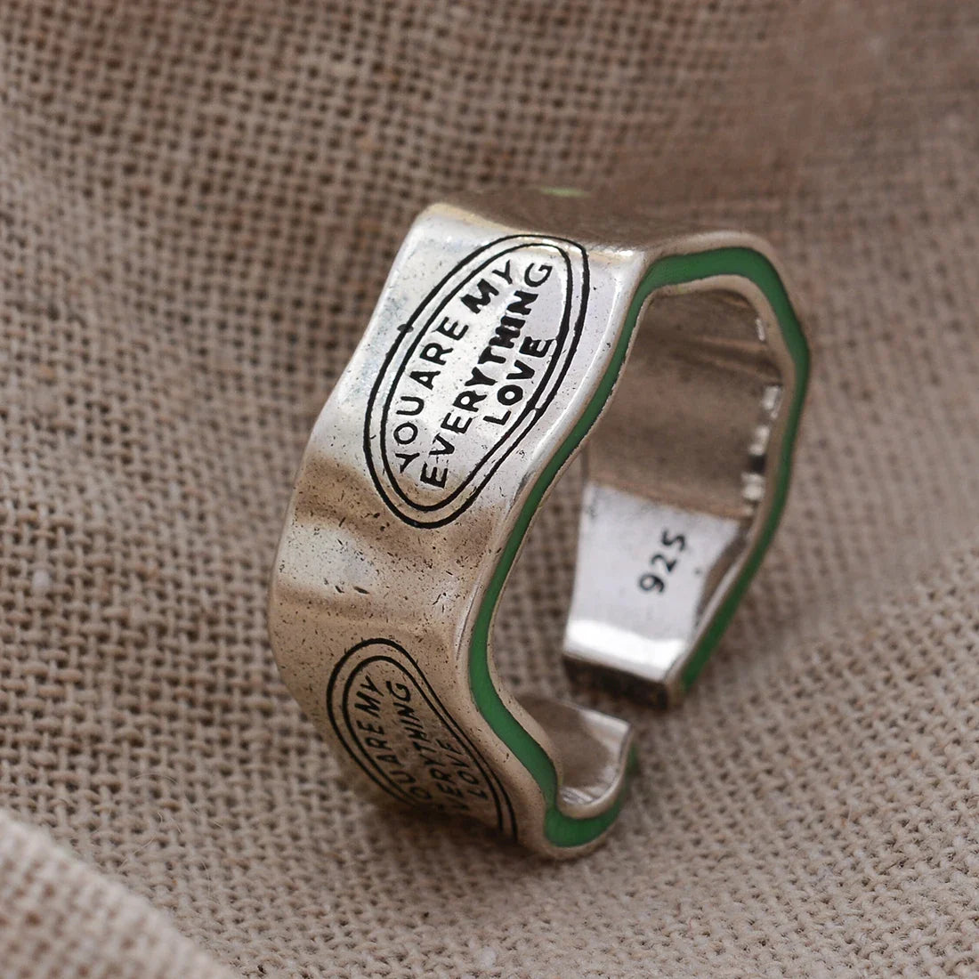 Engraved Sterling Silver Love Ring