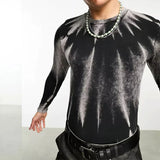 T-shirt imprimé à manches longues coupe slim streetwear