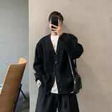 Stilvoller, luxuriöser, einfarbiger Strickcardigan für Herren