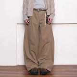 Spliced Scimitar Cotton Casual Wide Leg Pants