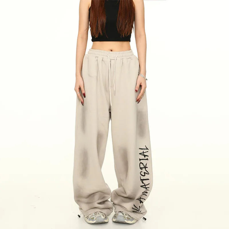 Streetwear Cool High Waist Graffiti Letter Sweatpants