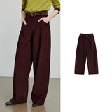 Corduroy Straight Wide Leg Banana Pants