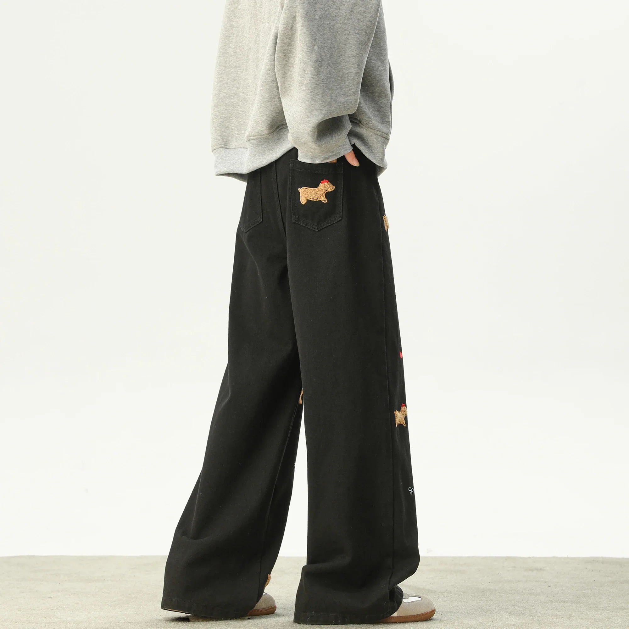 Y2K Streetwear High Quality Embroidered Striped Jeans
