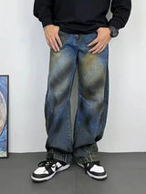 Coole Retro-Graffiti-bemalte Punk-Baggy-Jeans
