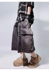 Retro Hip Hop Wide Leg Denim Jorts