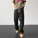 Vintage karierte, locker sitzende Baumwollhose