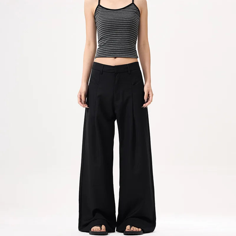 Draped Pleated Western Loose Pants