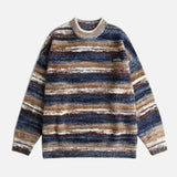 レトログラデーション刺繍クルーネックニットセーター