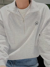 Quarter-Zip Turn-down Collar Sweatshirt