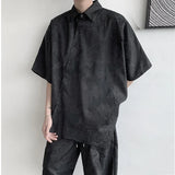 Chemise streetwear décontractée à fleurs style japonais, coupe ample