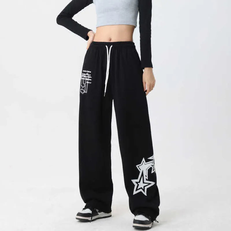 Weite Jogginghose mit elastischem Bund und Sternenmuster
