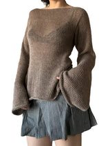 Y2K Strickpullover mit ausgestellten Ärmeln