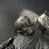 Steampunk Adjustable Open Cross Skull Ring