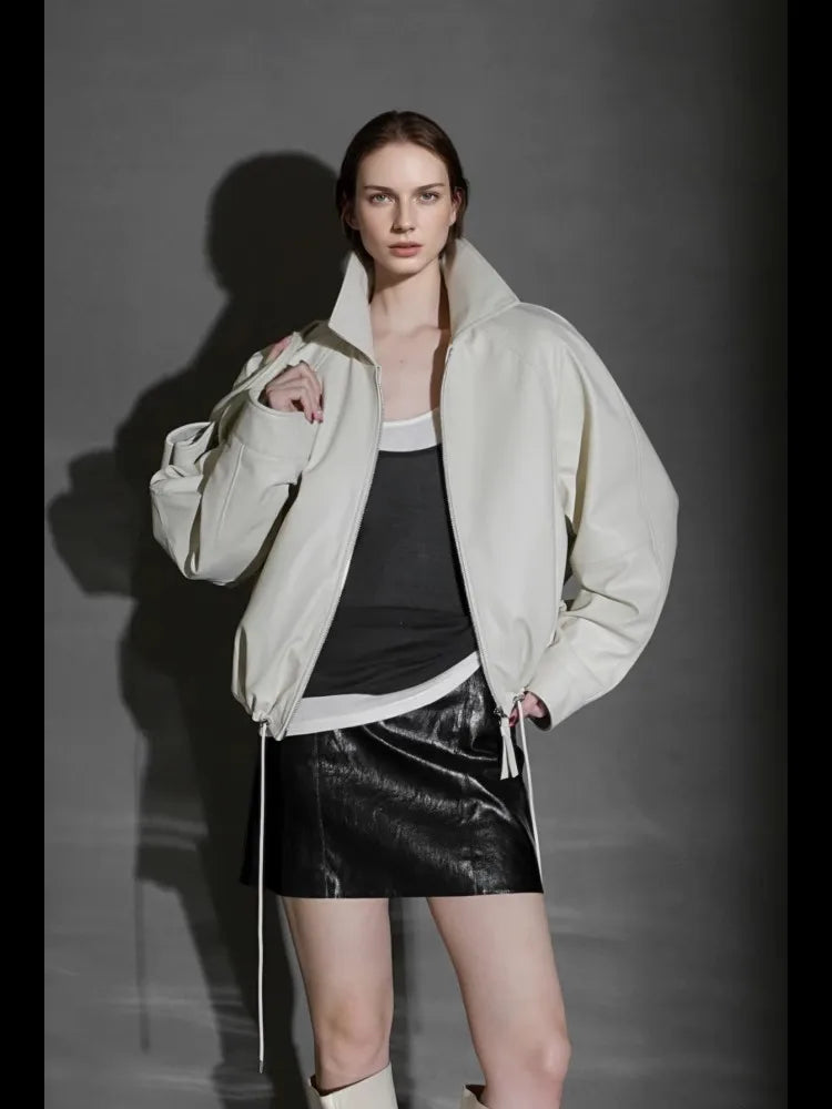 Luxuriöse Damen-PU-Lederjacke