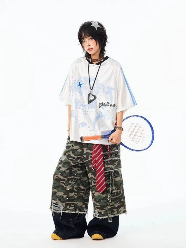 Vintage Japanese Style Gothic Cartoon Print T-Shirt