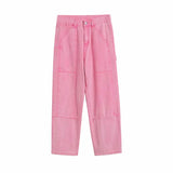 Elegante, pinkfarbene Baggy-Cargo-Jeans – ein Must-have für jeden Kleiderschrank.