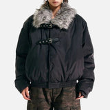 Veste décontractée en fausse fourrure de luxe streetwear