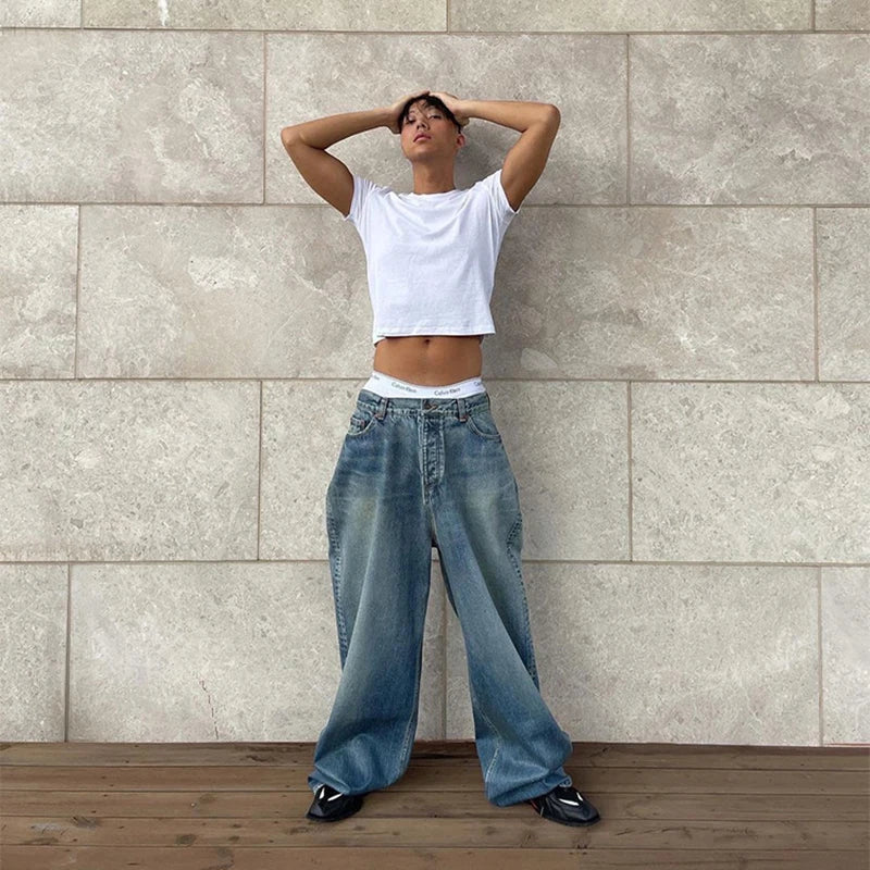 Vintage Heavy Industry Used-Look Baggy Jeans