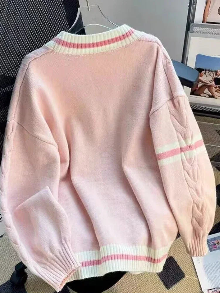 Kawaii-Strickjacken mit Schleife