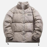 Parka oversize rétro en daim, doudoune