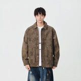 Winter Stylish Distressed Button-Up Leather Jacket