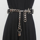 Gothic Chain-Lock Leather Belt