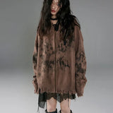Vintage Grunge Strickcardigan im Used-Look