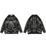 Pull en maille imprimé scorpion œil de rose, facile à porter
